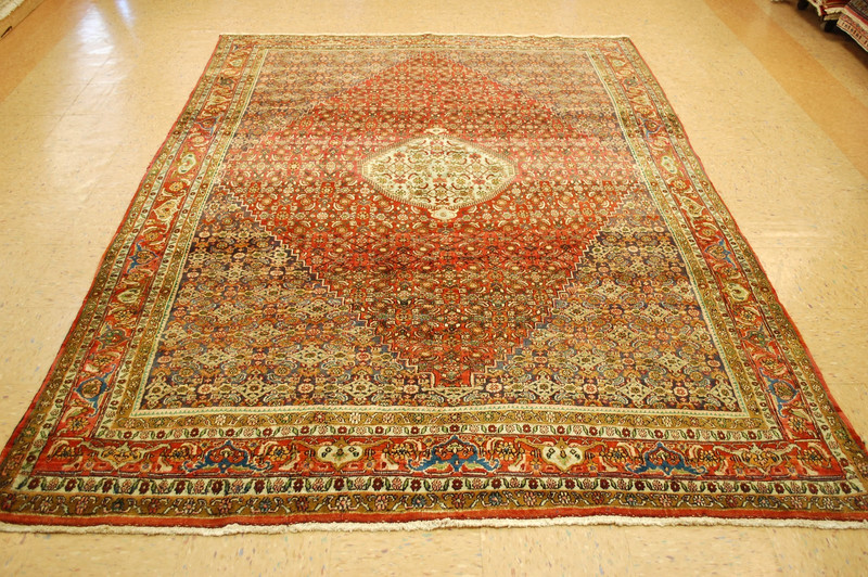 NATURAL WOOL Old Oriental Rugs,Hand Woven,knotted size Approximately 6'8" x 9'5" gallery
