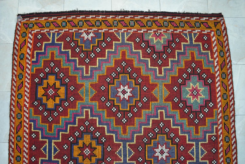 6x10 Rug Hand Made Turkish Rug Vintage Goat hair Kilim Rug Actual 5'9" x 10'4" gallery
