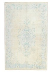 Muted Elegant Oushak Floral Rug,Vintage Turkish Area Rug,Bedroom Rug,5.2×7.10 ft
