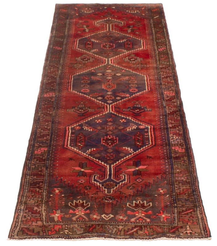 3'6" x 9'7" Vintage Hand-knotted Runner Rug Traditional Oriental Wool Carpet gallery