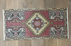 Vintage Turkish Tribal Rug 18.5”x38” Circa 1950’s/1960’s Exceptional