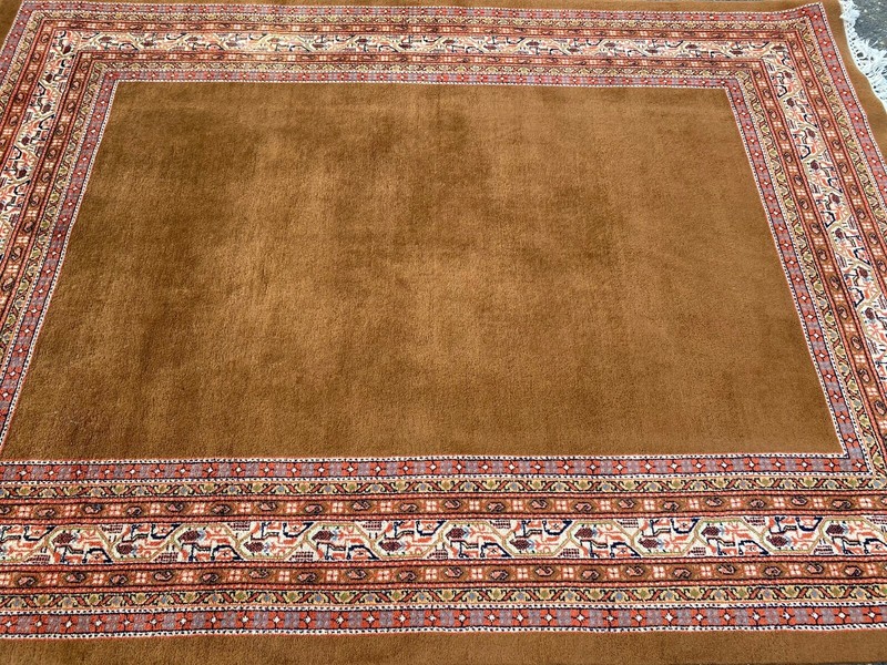 Brand New Handmade In India Modern Rug,Copper w/ Colorful Accents, Soft Pile 6x9 gallery