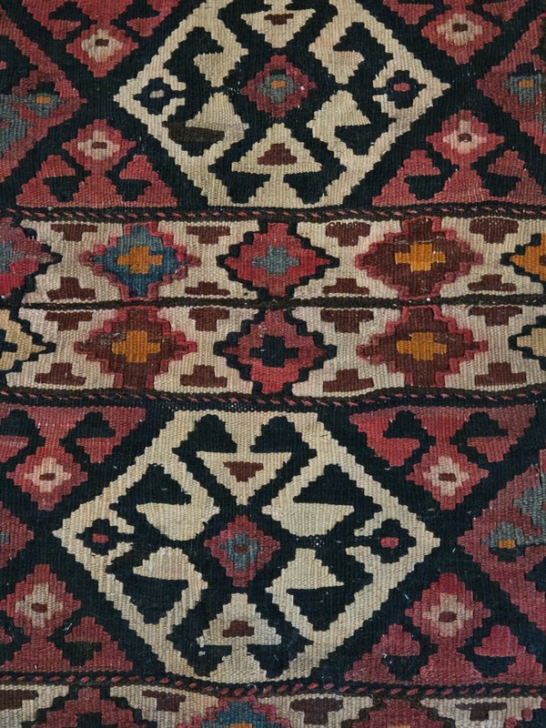 Fabulous Antique Caucasian Rug 29'' x 17'' Collector ltem Kazak Rug Natural Dye gallery