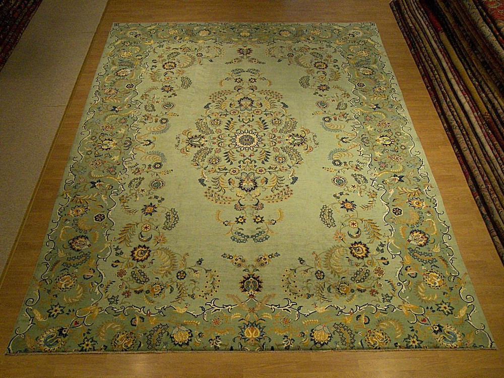 10 x 12 ft High Quality Handmade Antique 1930s Royal Kashaan Rug _Soft Kork Wool
