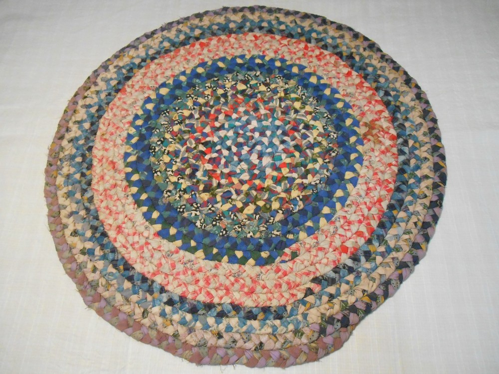 Antique Vintage Braided "Folk Art" Rug/Mat - Nice condition