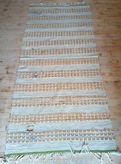 Antique Imported Swedish HandMade Rag Rug Runner (37 x 83 inches )