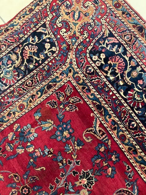 Stunning antique Hand made signed wool rug , 8'8" x 14'6 gallery