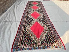 88 x 310 cm Stunning Vintage Super Fine Quality Senneh Knots Four Medallion Rug
