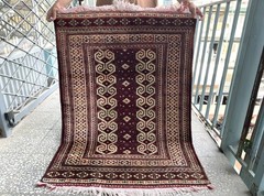 3×4 ft Antique Afghan Hand Knotted Area Rug Traditional Turkmen Oriental Carpet