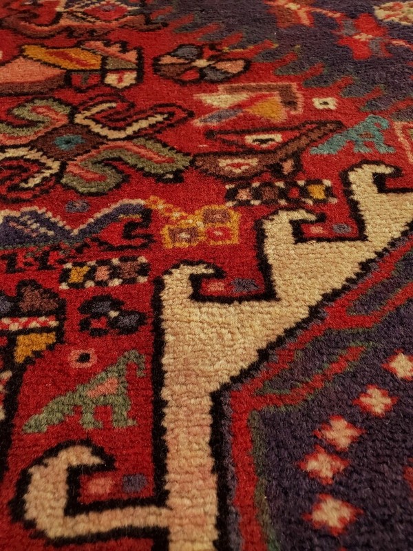 Vintage Red Karajeh runner Multi-Medallion - 3'1" x 10'10" gallery
