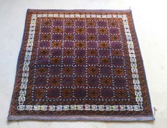 3×3 ft Classic Vintage Rug Wool Area Rug Afghan rug square mini rug #56