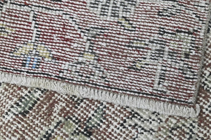 Vintage Turkish Runner Rug 2x8ft Wool Anatolian Handmade Hallway Oushak BROWN gallery