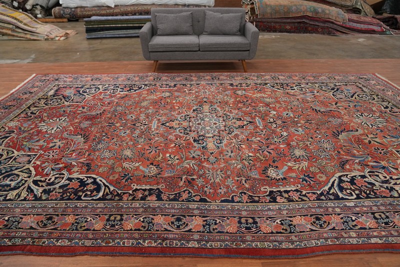 Vegetable Dye Traditional Oversized Rug 11x17 Hand-knotted Wool Vintage Carpet gallery