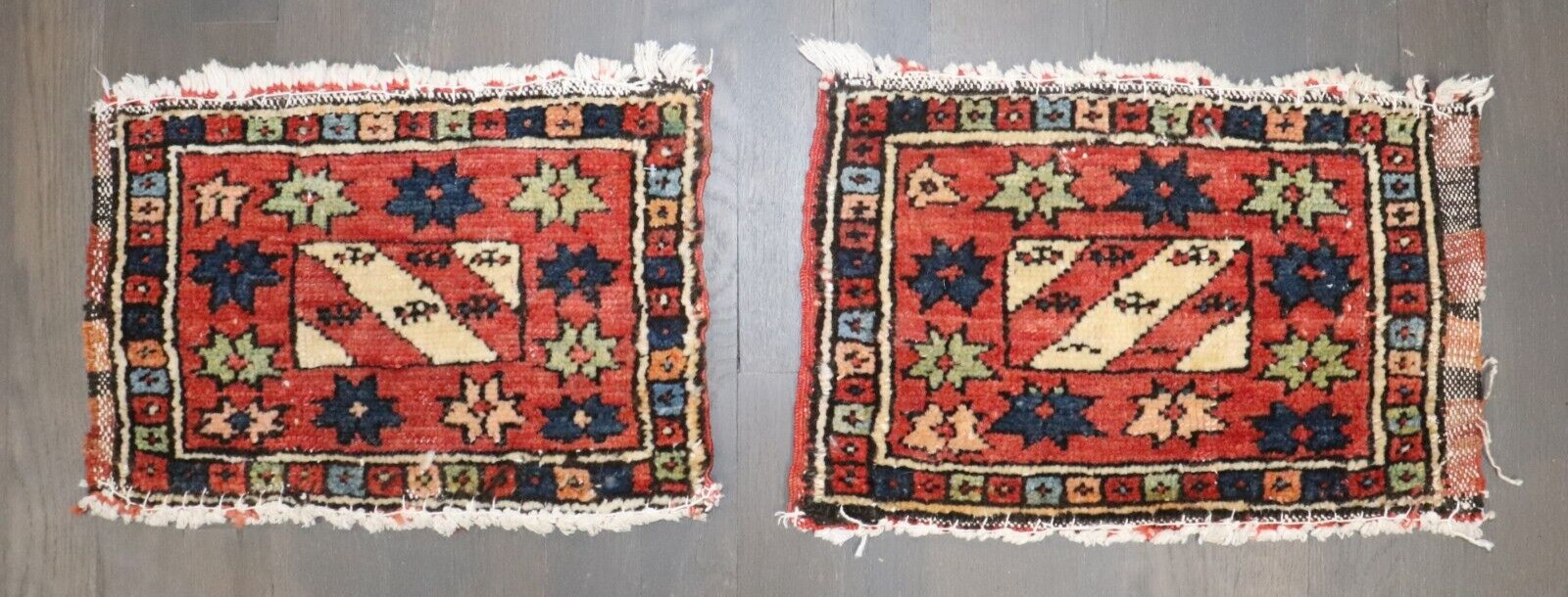 Antique Decorative Pair of Kurdish Jaff Bagface Rug Size 10''x1'4'' each gallery