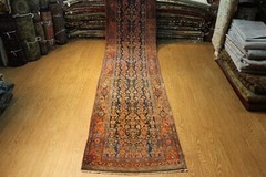 4′ x 17′ Antique Bidjar Rug Early 1900 matches Hamadan, Heriz, Caucasian kurdish
