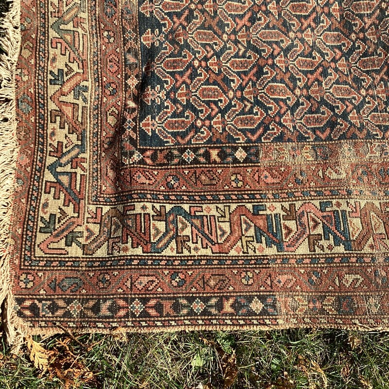 Vintage Antique Rug 68" x 52" Geometric Muted Colors gallery