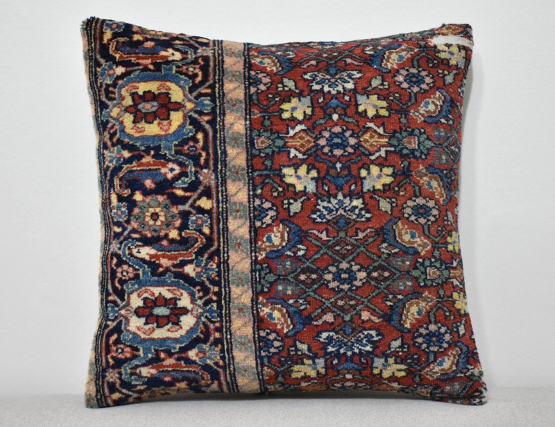 Antique Pillow Cover Sofa Rug 16'' x 16'' Made of Antique Cushion Cover Carpet gallery