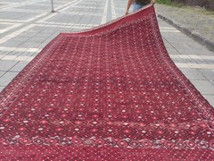 Oversized 8.27 x 12.57 ft Vintage Yamut Kilim Rug , 252 x 383 cm Handmade Kelim