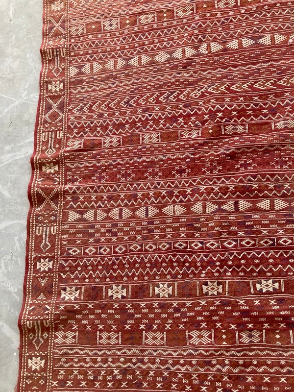 Vintage Traditional Handmade Beautiful Moroccan Kilim Floor Rug Carpet 234x138cm gallery