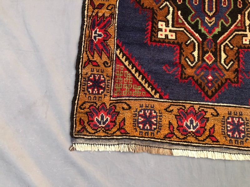 2'9 x 5'1 ft Vintage Afghan Hand Knotted Tribal Wool Rug Geometric Medallion Rug gallery