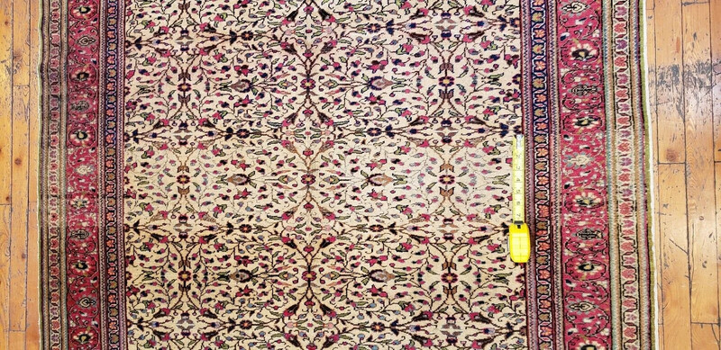 Fine Antique 1930-1940s Wool Pile Natural Dye Kayseri Bunyan Area Rug 4'10"×7'3" gallery