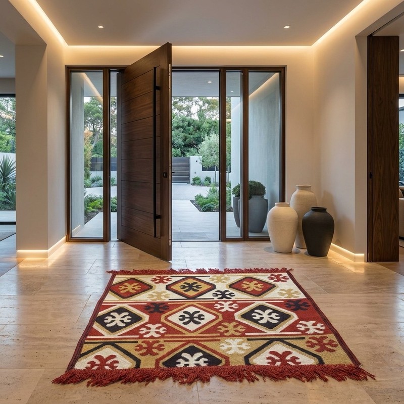 Oushak Turkish Doormat Rug 2x3 BEIGE Vintage Anatolian Handmade Small Kilim Rug gallery