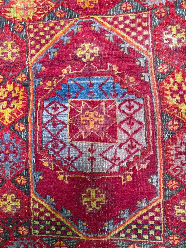 Antique Handmade Turkish Anatolian Wool Prayer Rug 3'3" x 2'1" gallery