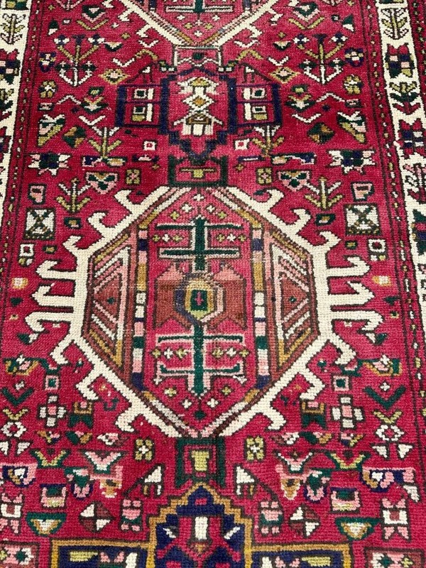 Vintage Caucasian Handmade Wool Runner Oriental Animal Heris Rug 2'9 x 10'2 3x10 gallery
