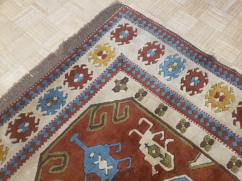 5x8 TURKISH KARAJEH ANTIQUE AUTHENTIC HAND WOVEN 100% WOOL ORIENTAL RUG FINE gallery