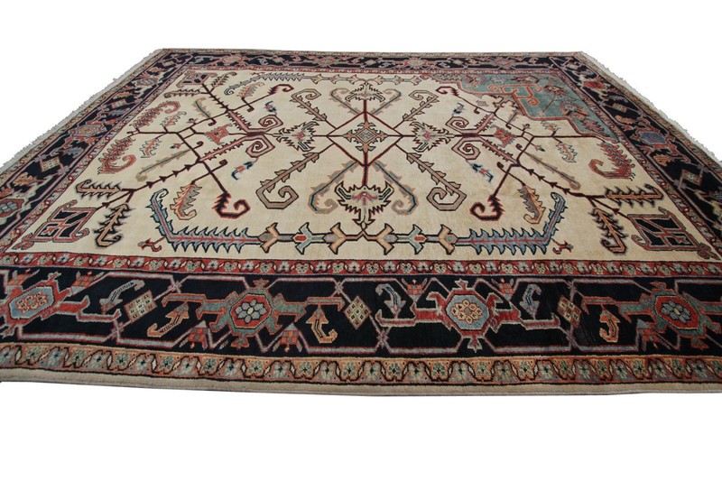 8x12 Rare Vintage Handmade Traditional Oriental Area Rug Sampler Design Ivory gallery
