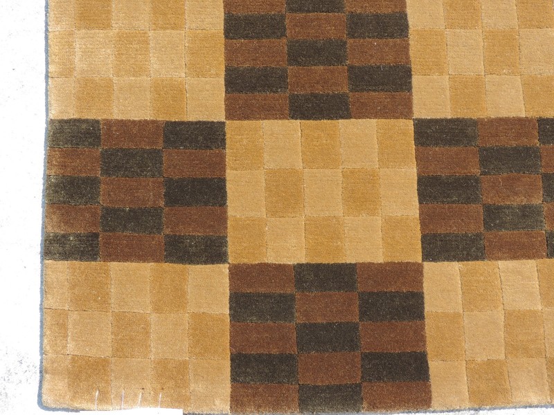 4x6ft. Handmade Checkered Wool Area Rug gallery