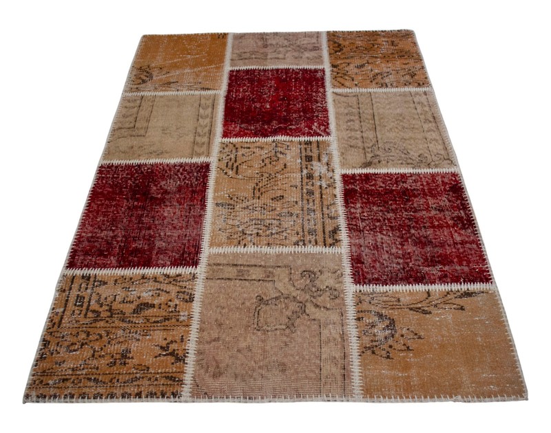 Hand Made Turkish Rug, Colorful Patchwork Rug, Modern Area Rug 4 x 6 ft Approx gallery