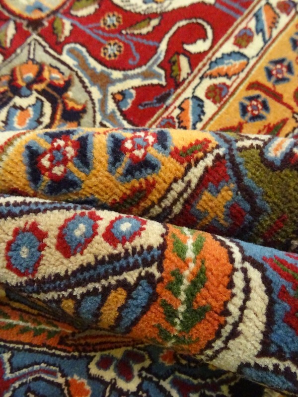 Exquisite 1950's Authentic Vintage Mint Hand Made Knotted Rug 9'.6" x 12'10" gallery