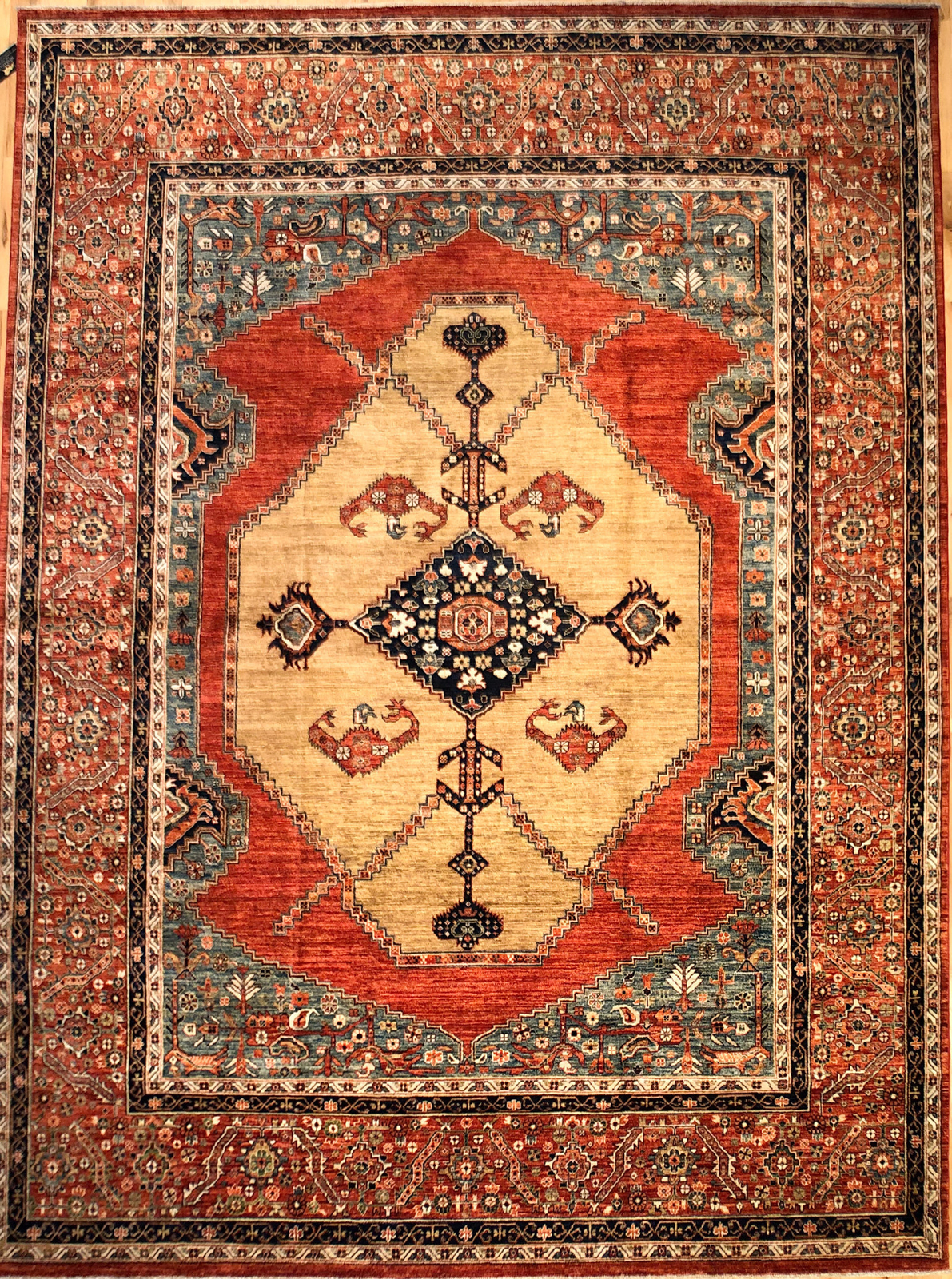 Hand-knotted Rug (Carpet) 8'9X11'9, Choeb Rang mint condition gallery