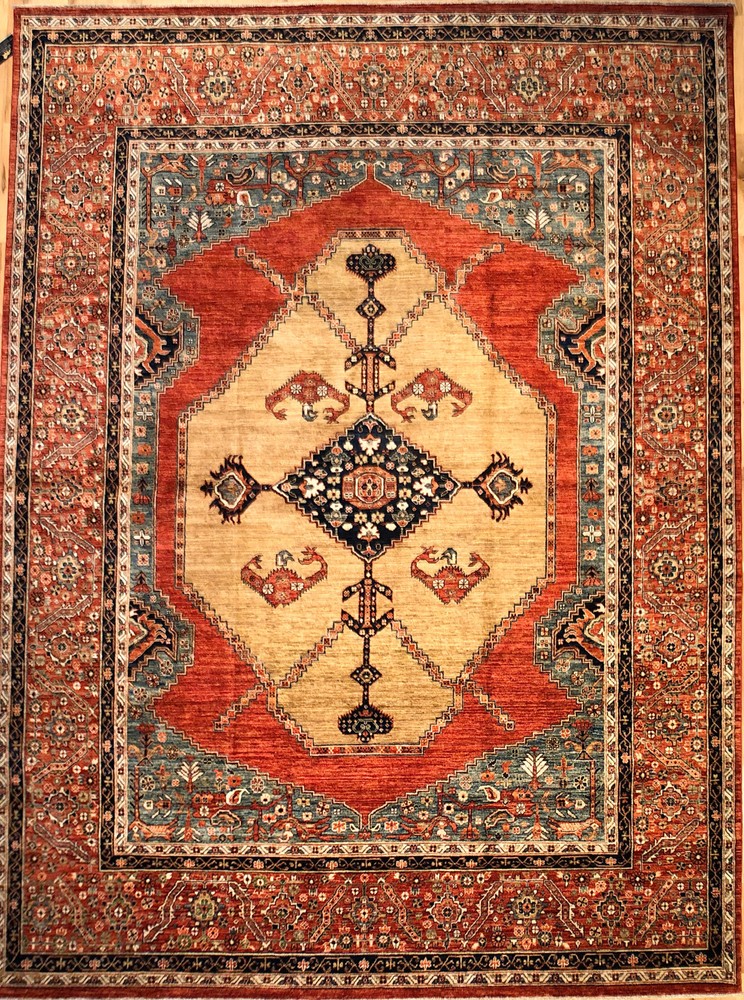 Hand-knotted Rug (Carpet) 8'9X11'9, Choeb Rang mint condition