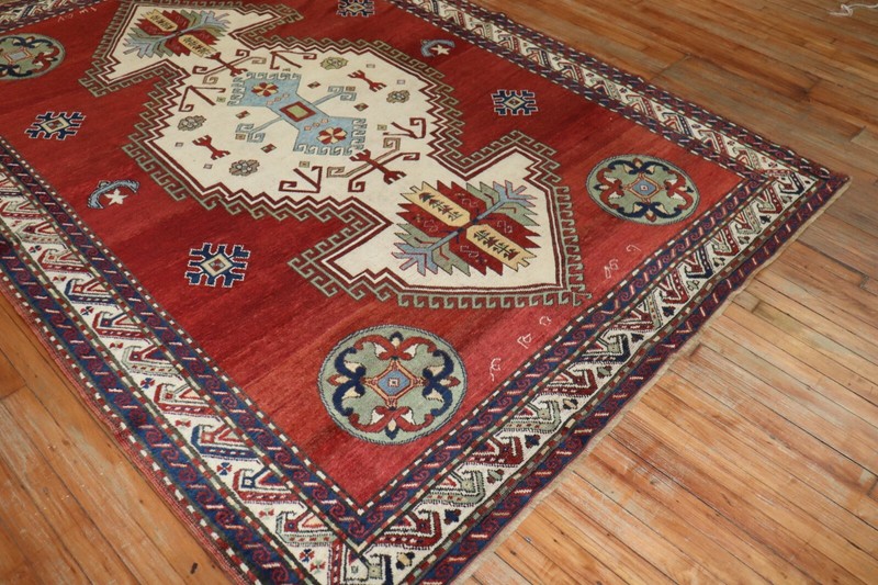 Antique Dated Caucasian Kazak Rug Size 6'5''x9'1'' gallery