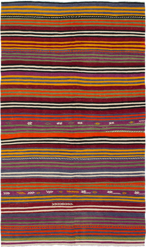 Vintage 5'1" x 9'7" Traditional Wool Hand Woven Oriental Area Rug