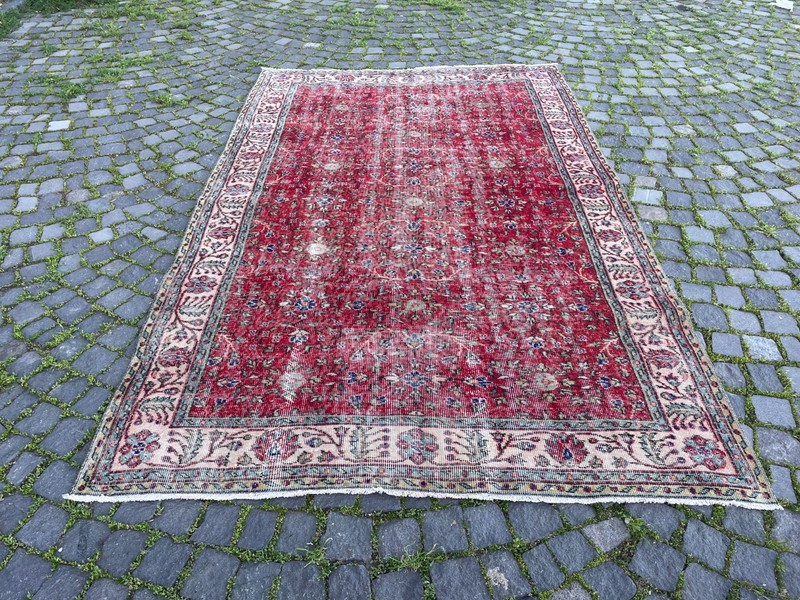 Turkish Vintage Rug, Handmade Wool Rug, Bohemian Large Rug, 5,7 x 8,7 ft gallery