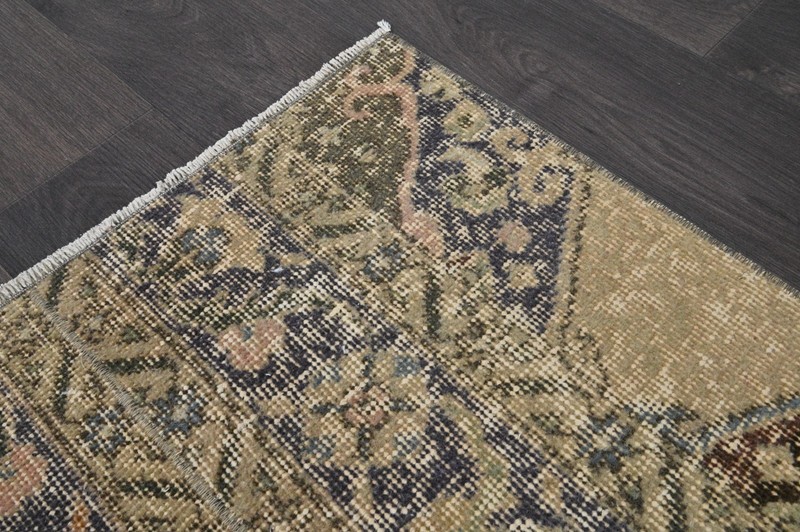 Vintage Turkish Runner Rug 2x11ft Wool Anatolian Handmade Hallway Oushak BEIGE gallery