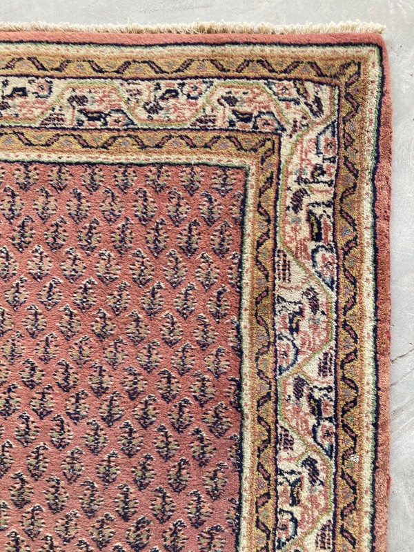 Vintage Traditional Hand-knotted Geometric Floral Oriental Runner Rug 285x82 cm gallery