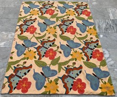 Vintage Aubusson Rug: Hand-woven Chain Stitch Carpet, Home Decor 4×6 ft