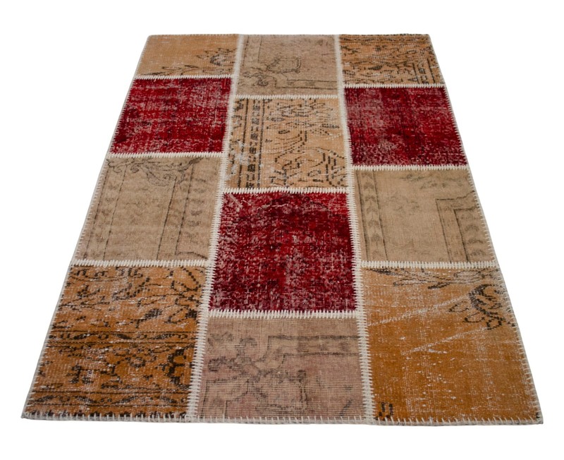 Hand Made Turkish Rug, Colorful Patchwork Rug, Modern Area Rug 4 x 6 ft Approx gallery