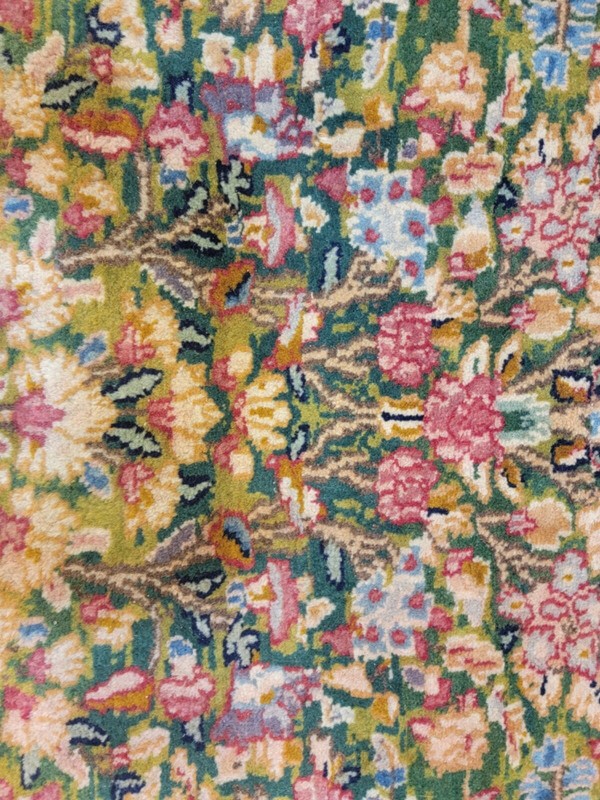 Antique Oriental Hand-Knotted Wool Area Rug Rahvar Rare Green/Blue 6'9" x 8'4" gallery