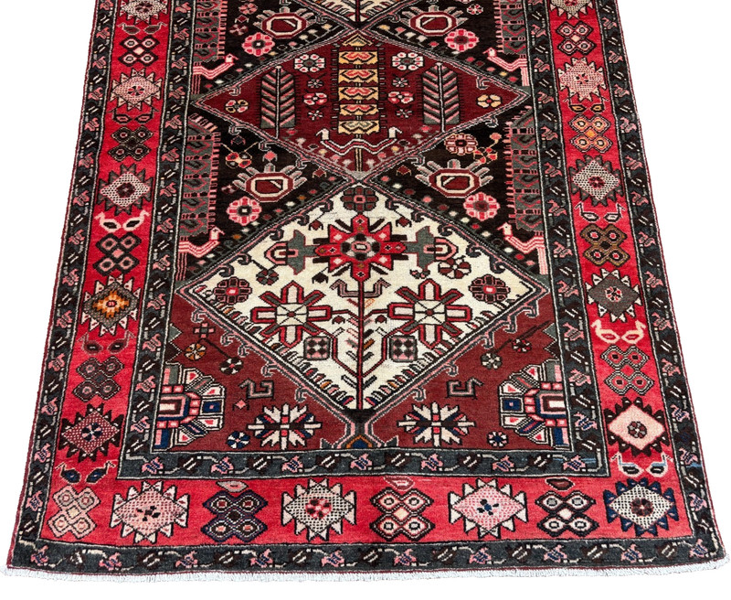 Vintage Bakhtiari 5x8 Hand Knotted Wool Rug Oriental Red Tribal Geometric Nomad gallery