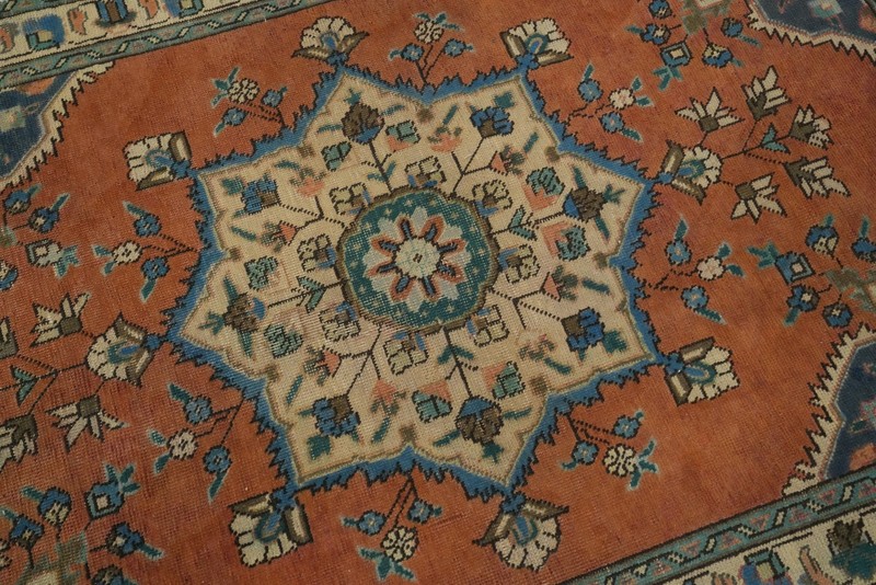 Orange Traditional Wool Medallion Accent Rug 3x5 ft Hand-knotted Carpet gallery