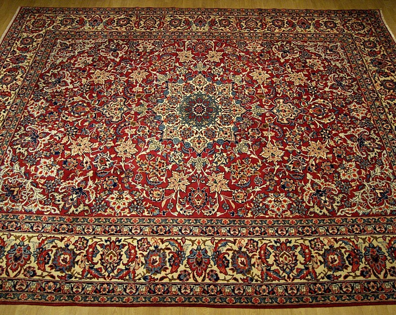 9.7 x 12.8 HAND KNOTTED High Quality Antique SIGNED Rug_Natural DYED SOFT WOOL gallery