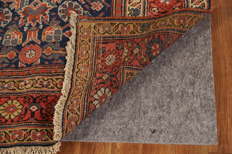 Pre-1900 Navy Blue Wool Hand-knotted Malayer 17 ft Runner Antique Rug 4x17 gallery