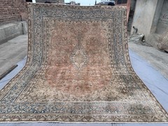 Antique 1900s Hand-Knotted Ardebil Rug | Low Pile Oversized Caucasian Style Rug
