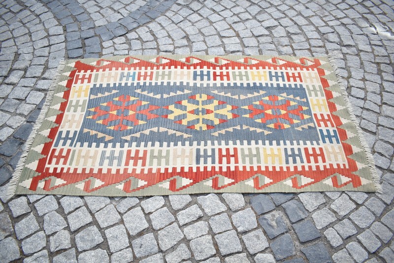 Vintage Turkish Kilim 3'5 x 5'9 ft. Anatolian Nomadic Woven Wool Kilim Area Rug gallery