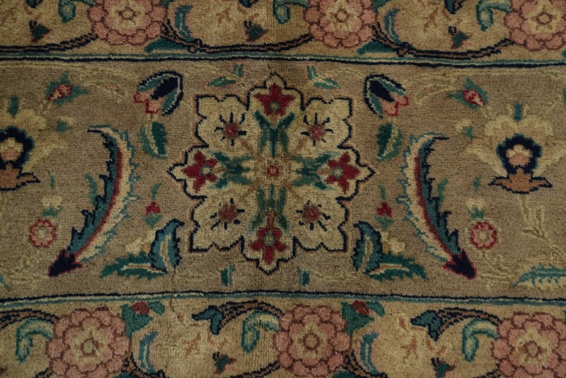 Vegetable Dye Traditional Ivory Wool Handmade Large Rug Living Room Carpet 11x13 gallery